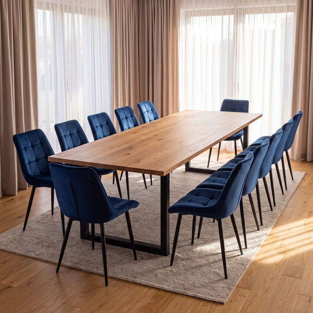 Dębowy stół klasyczny z litego drewna 260x100x2,6 cm
