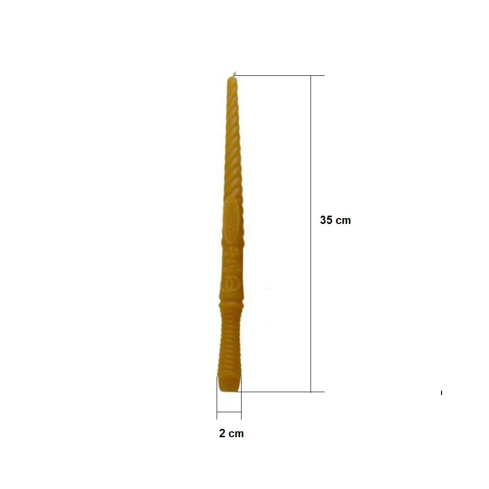 Lumanari de nunta rasucite din ceara naturala - set 2 buc