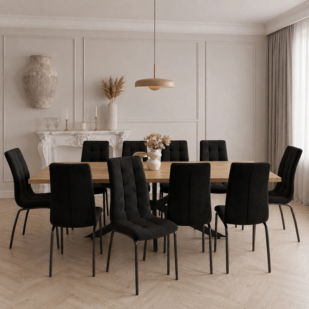 Dębowy stół rozkładany 200x100x4 cm do 300 cm – Podstawa Spider Premium