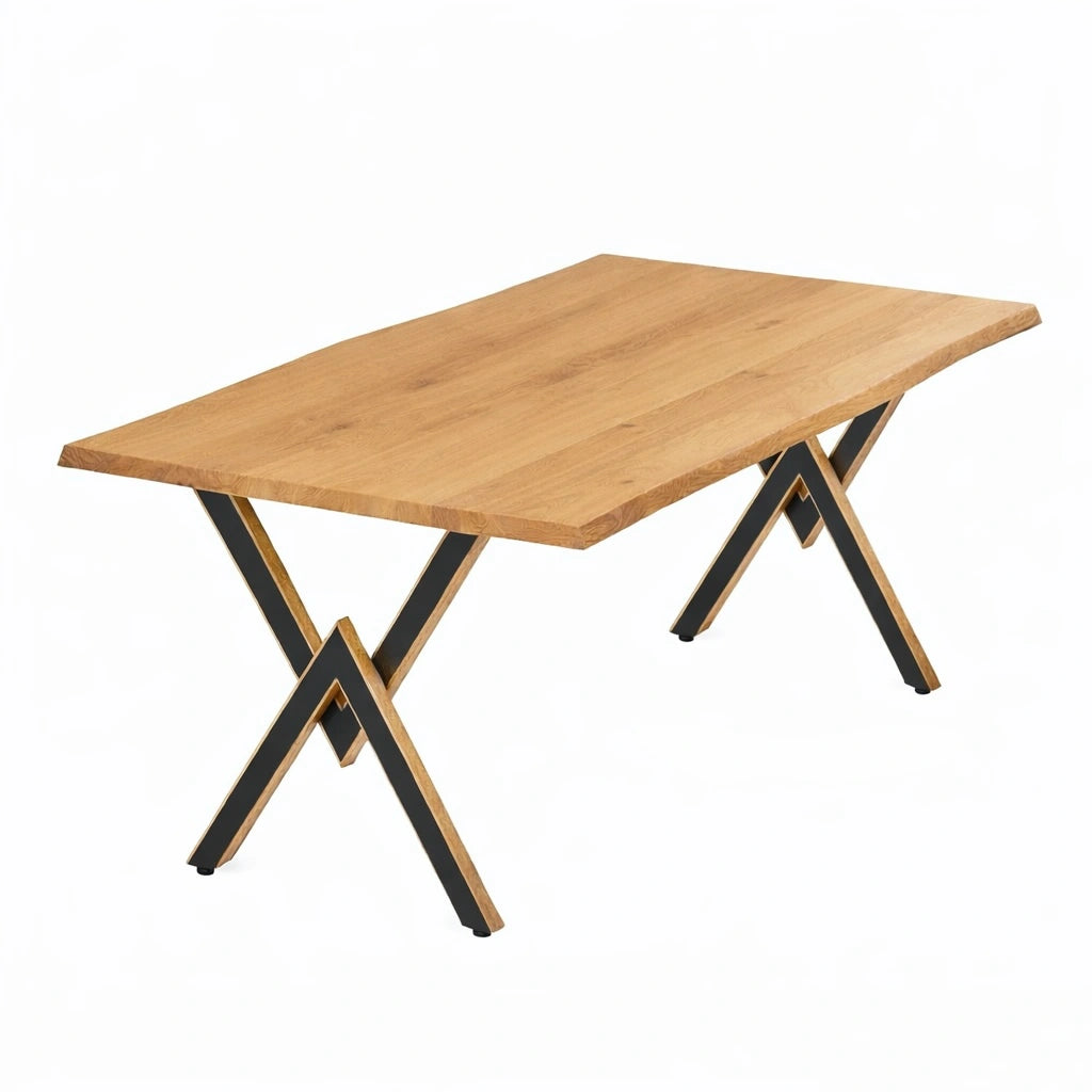 Stół rustykalny z litego dębu 180×85 cm – Stół do jadalni dla 6 osób | Reelken