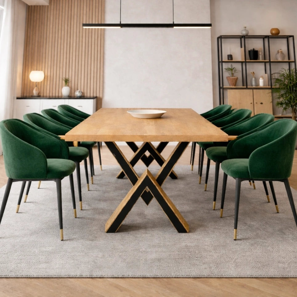 Stół z litego dębu klasyczny 200×100 cm – Stół do jadalni dla 8 osób | Reelken