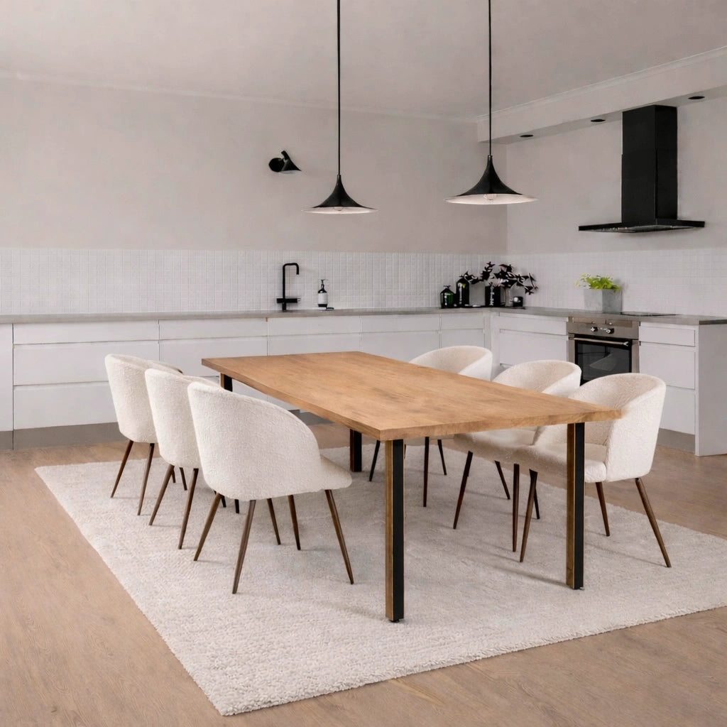 Stół drewniany z litego dębu 180×85 cm – Klasyczny stół do jadalni dla 6 osób | Reelken