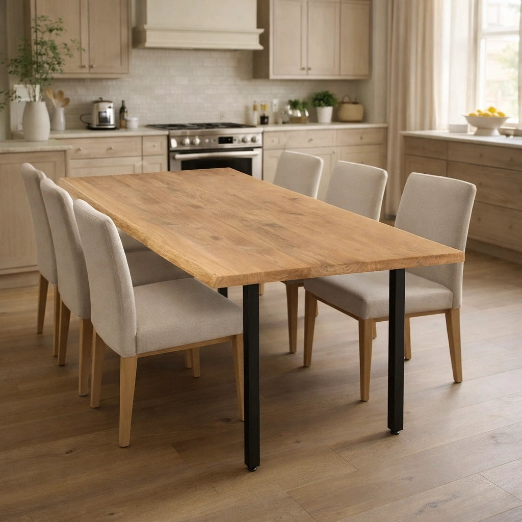 Stół rustykalny z litego dębu 180×85 cm – Stół do jadalni dla 6 osób | Reelken