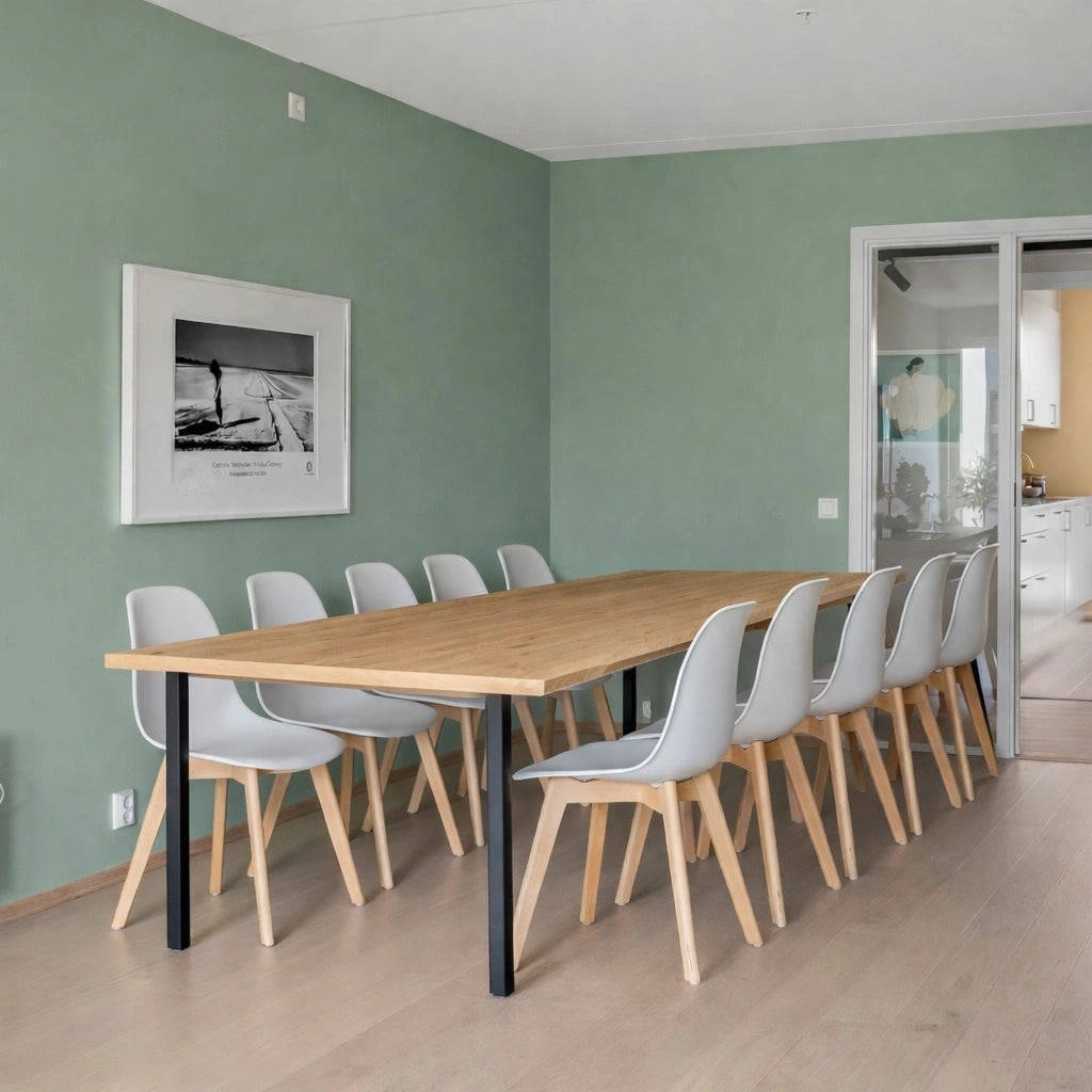 Stół drewniany z litego dębu 240×100 cm – Klasyczny stół do jadalni dla 10 osób | Reelken