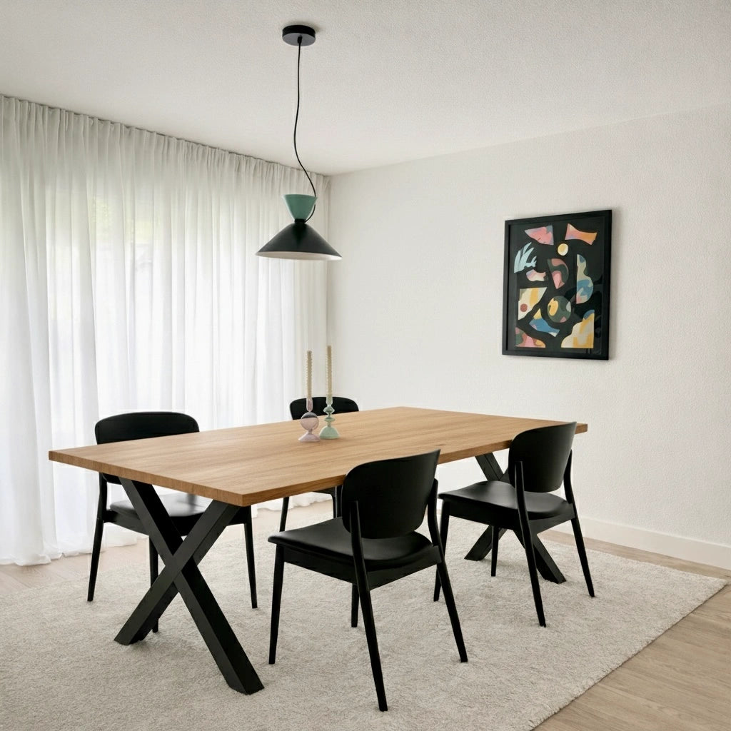 Stół drewniany z litego dębu 120×70 cm – Klasyczny stół do jadalni dla 4 osób | Reelken