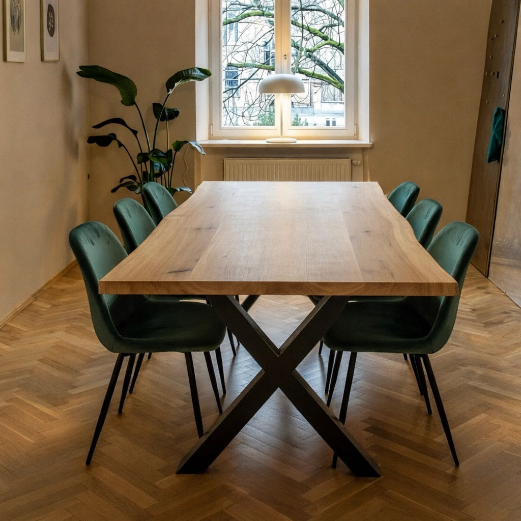 Stół rustykalny z litego dębu 180×85 cm – Stół do jadalni dla 6 osób | Reelken