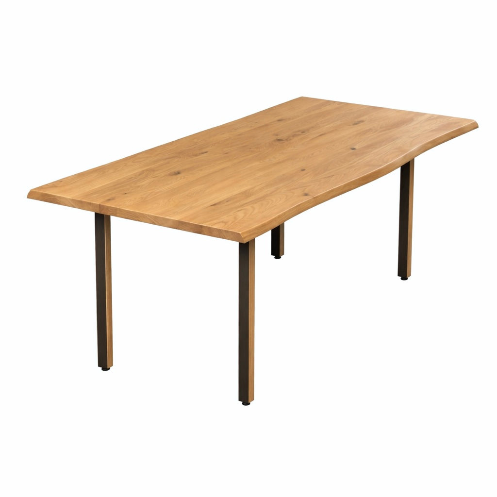 Stół drewniany z litego dębu 160×80 cm – Rustykalny stół do jadalni dla 6 osób | Reelken