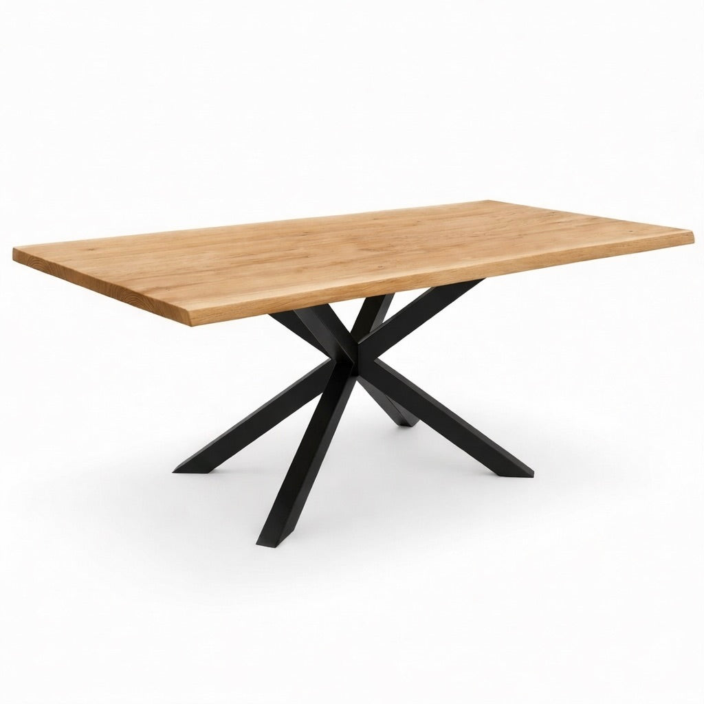 Stół drewniany z litego dębu 220×100 cm – Stół do jadalni dla 10 osób | Reelken