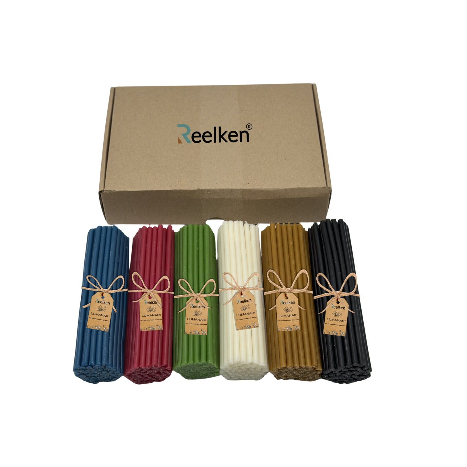 Set Lumanari decor colorate din Ceara Naturala - 160x6mm