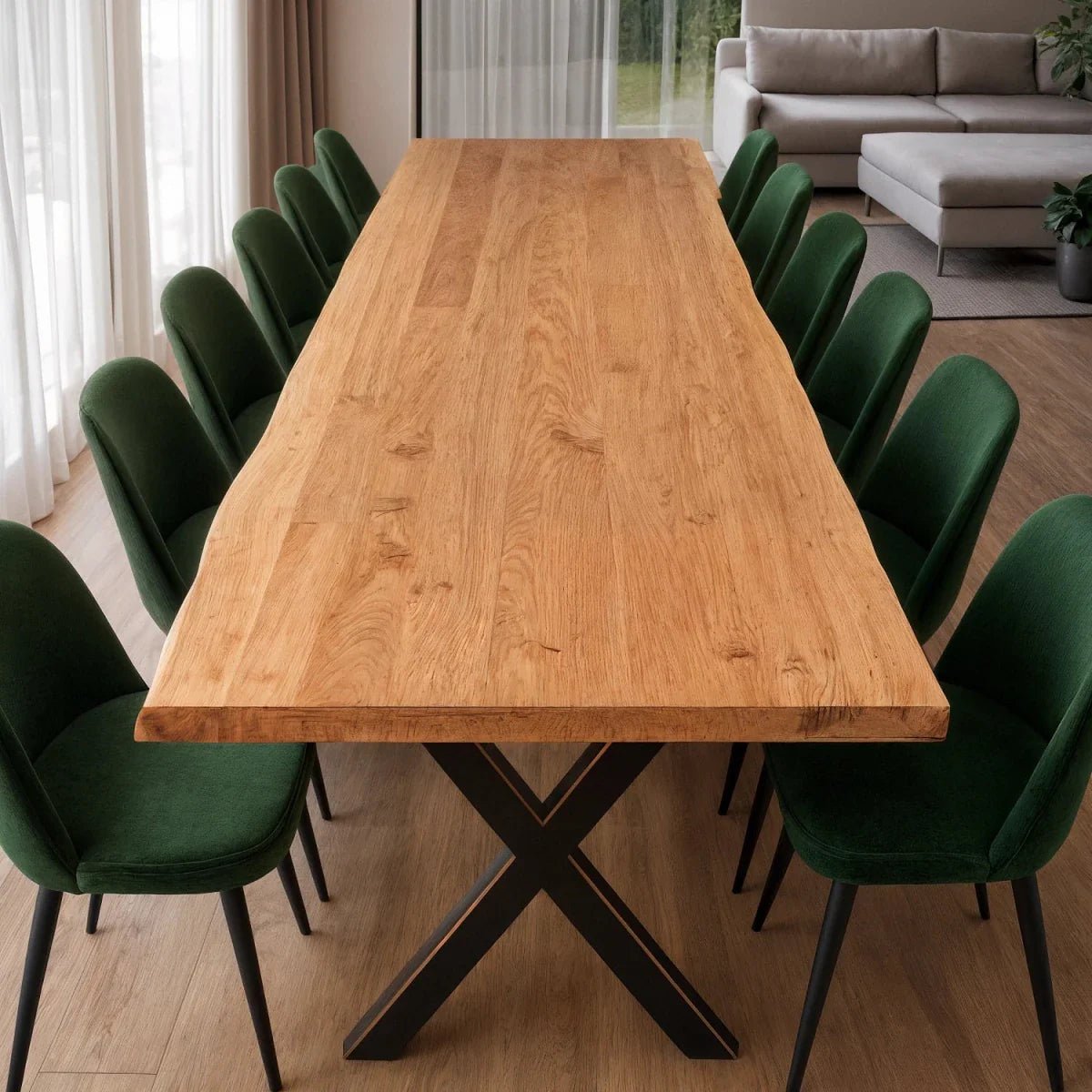 Blat dębowy rustykalny z litego drewna 260×100 cm – Grubość 4 cm - Reelken Polska