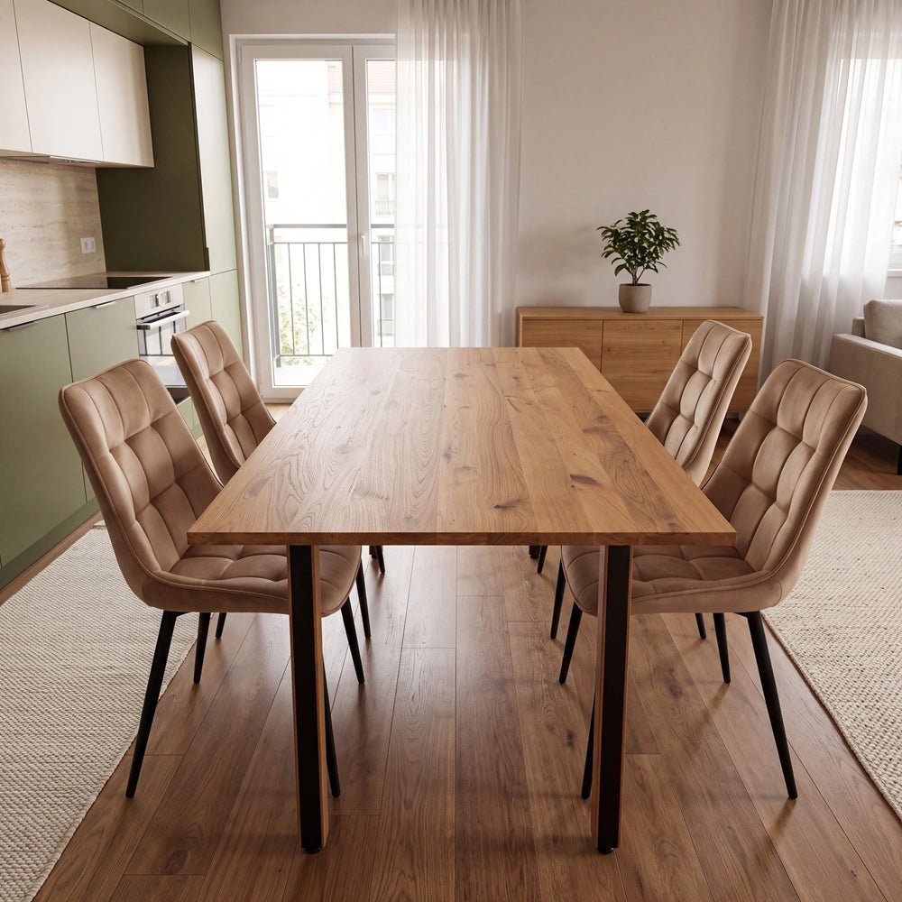 Dębowy stół klasyczny z litego drewna 140x80x2,6 cm - Reelken Polska