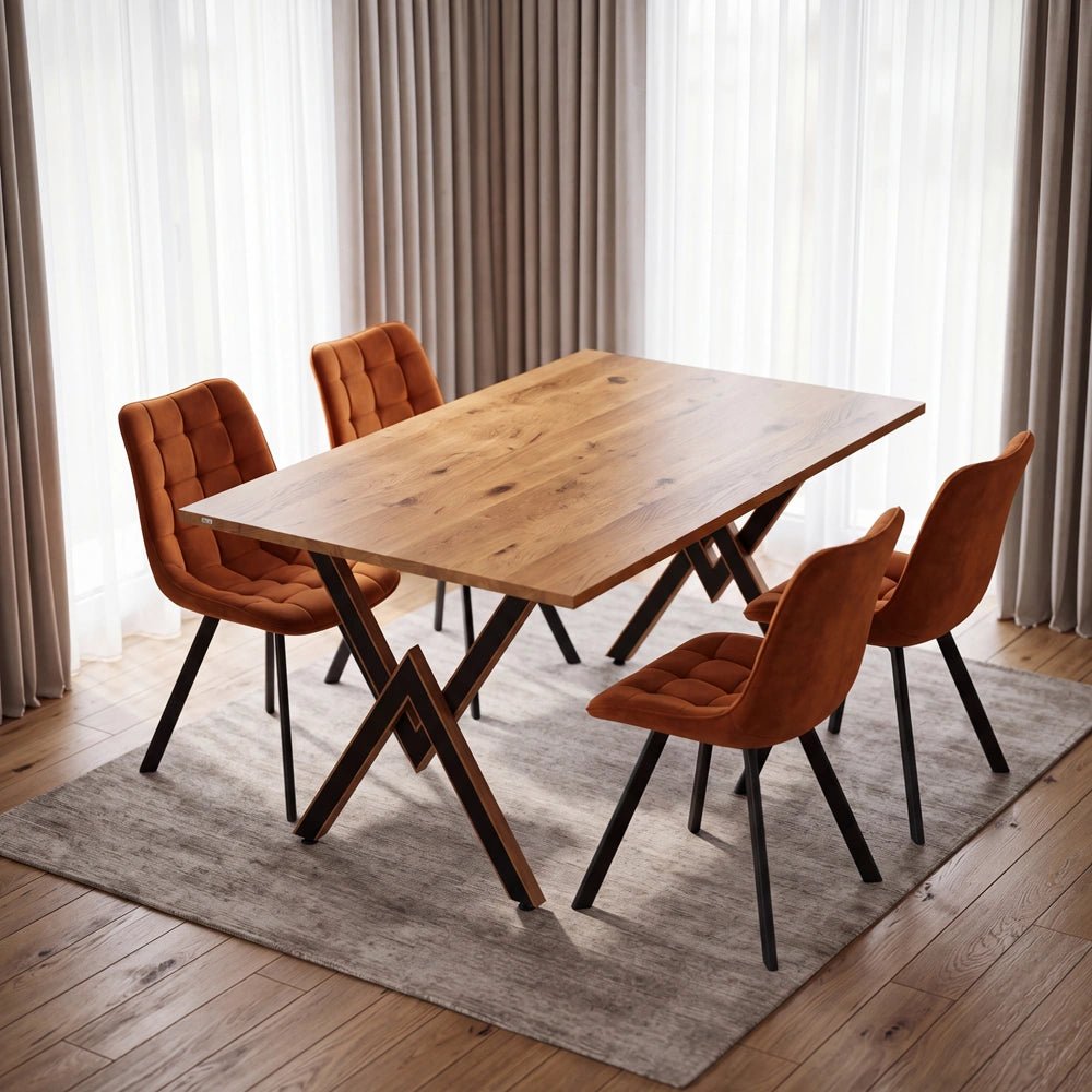 Dębowy stół klasyczny z litego drewna 140x80x2,6 cm - Reelken Polska