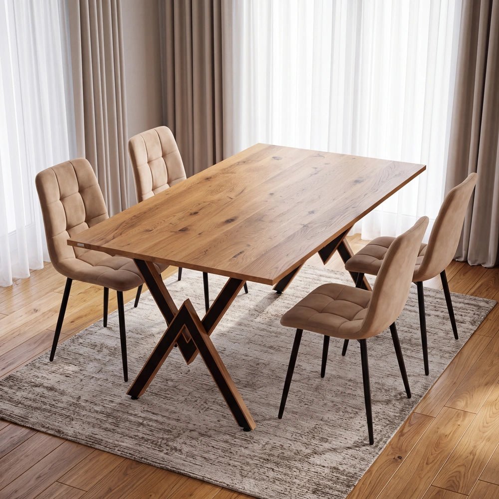 Dębowy stół klasyczny z litego drewna 140x80x2,6 cm - Reelken Polska