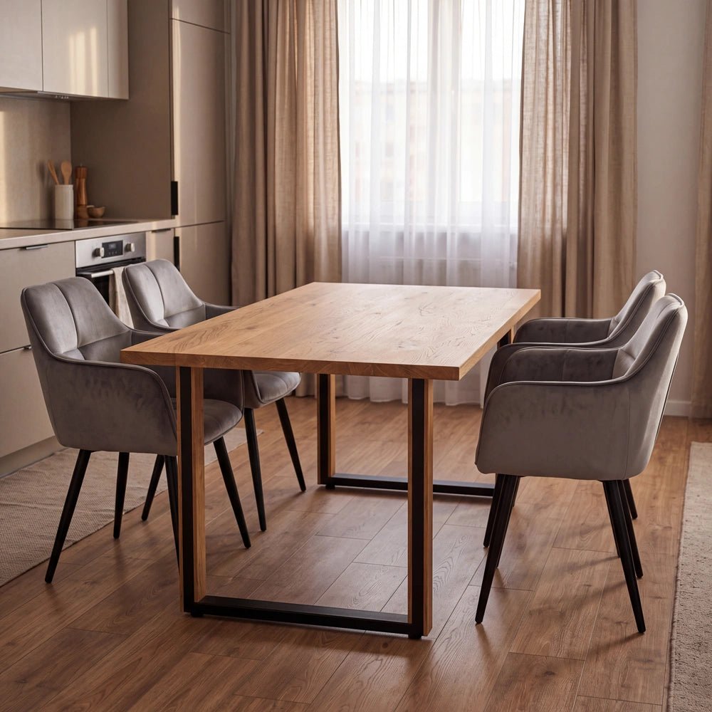 Dębowy stół klasyczny z litego drewna 140x80x2,6 cm - Reelken Polska