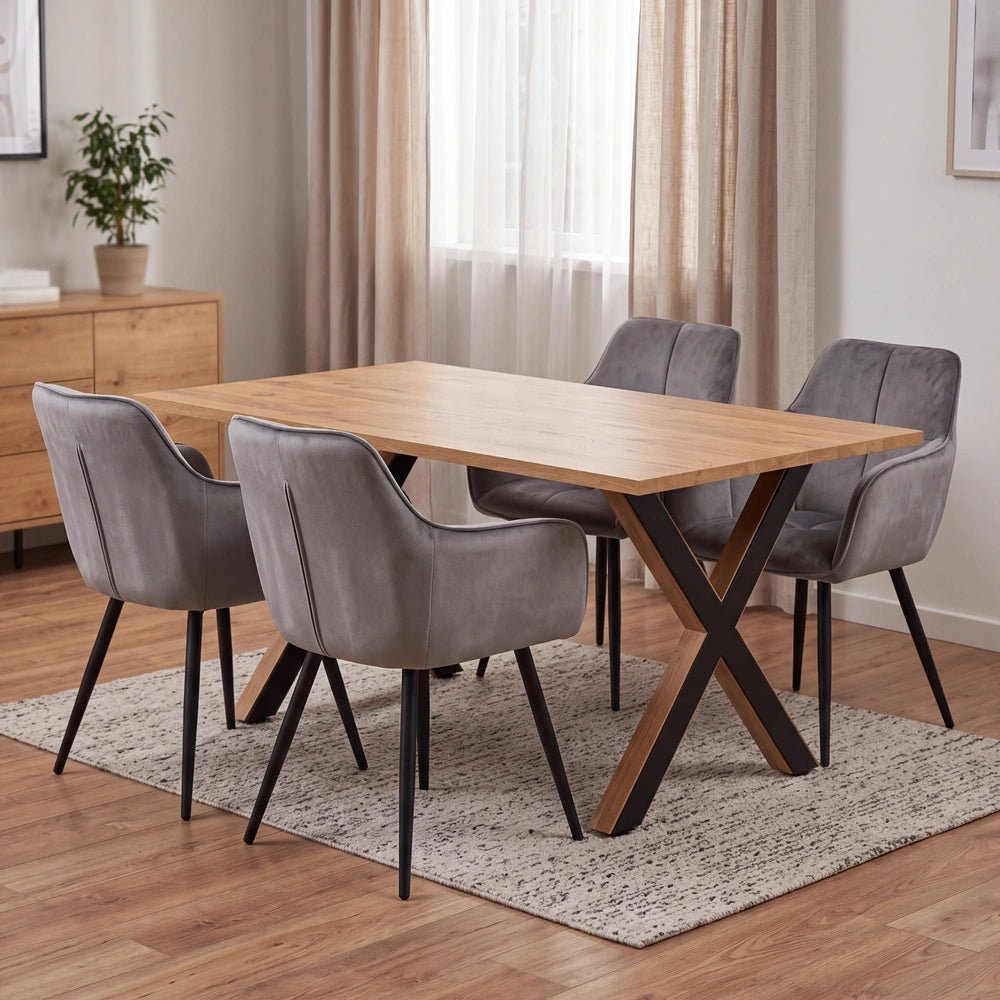 Dębowy stół klasyczny z litego drewna 140x80x2,6 cm - Reelken Polska