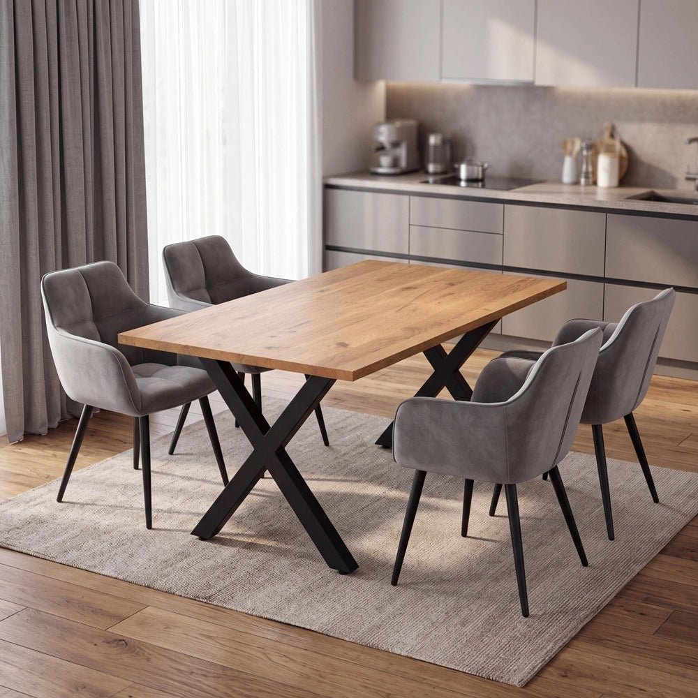 Dębowy stół klasyczny z litego drewna 140x80x2,6 cm - Reelken Polska