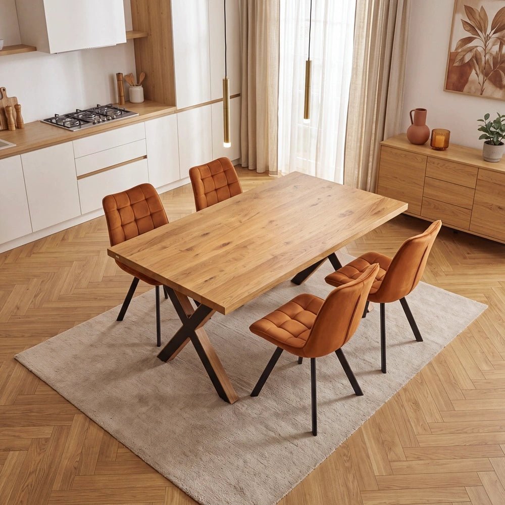 Dębowy stół klasyczny z litego drewna 140x80x4 cm - Reelken Polska