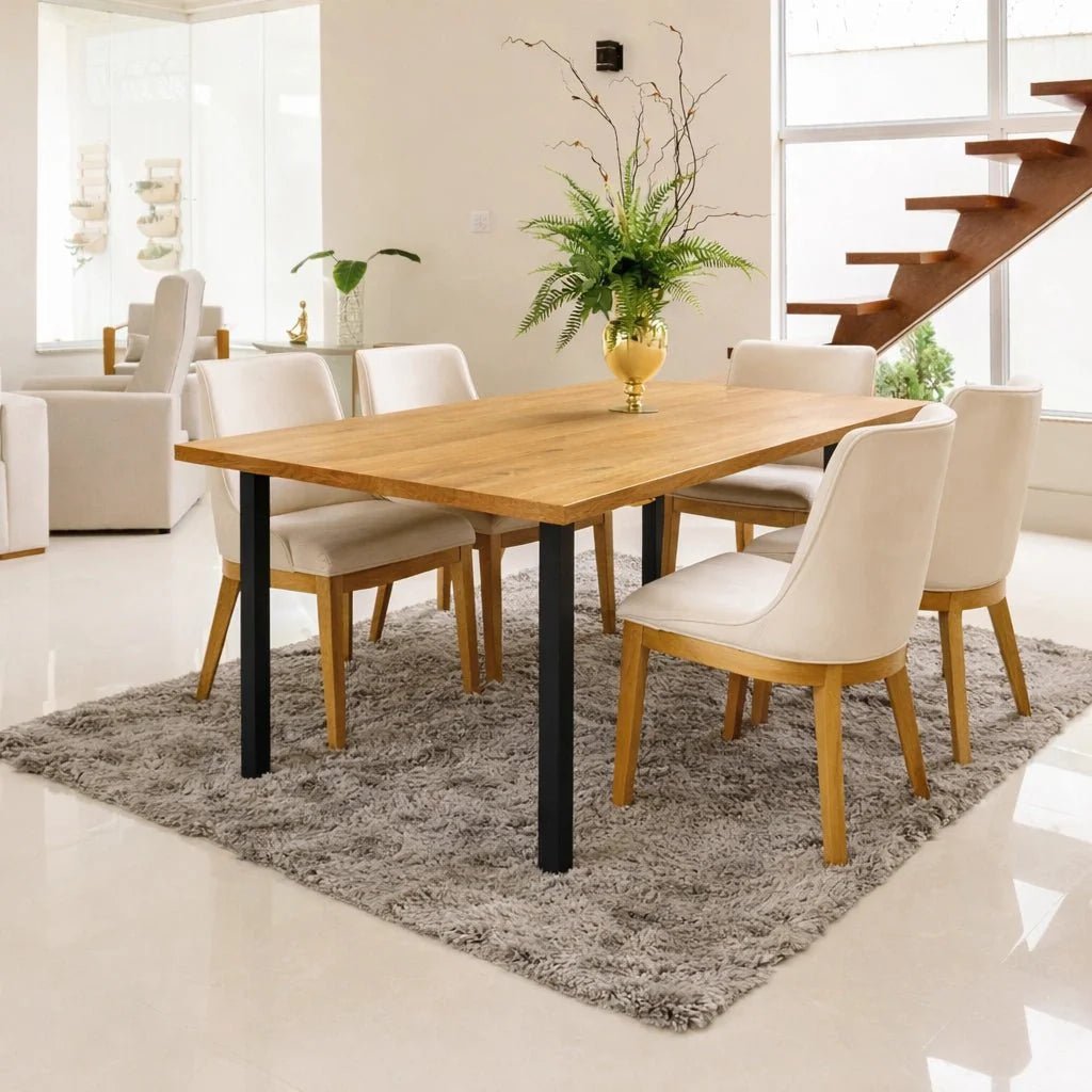 Dębowy stół klasyczny z litego drewna 140x80x4 cm - Reelken Polska