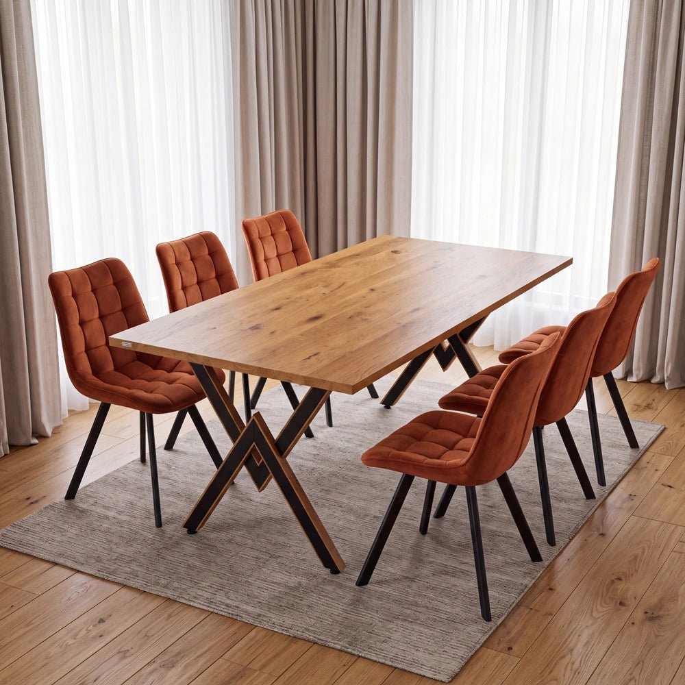 Dębowy stół klasyczny z litego drewna 180x85x2,6 cm - Reelken Polska