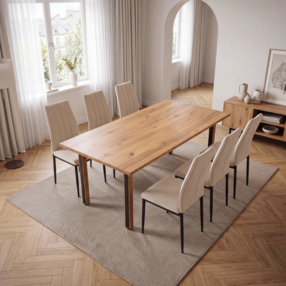 Dębowy stół klasyczny z litego drewna 180x85x2,6 cm - Reelken Polska