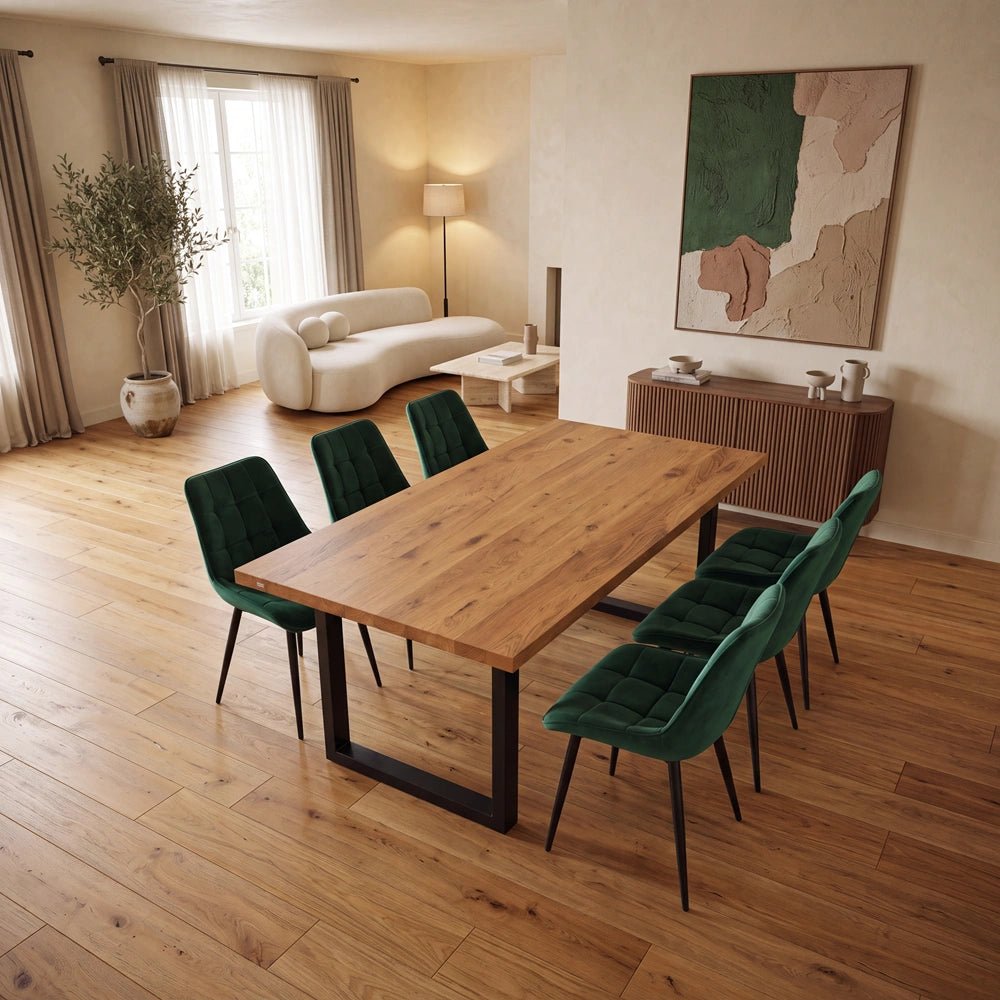 Dębowy stół klasyczny z litego drewna 180x85x4 cm - Reelken Polska