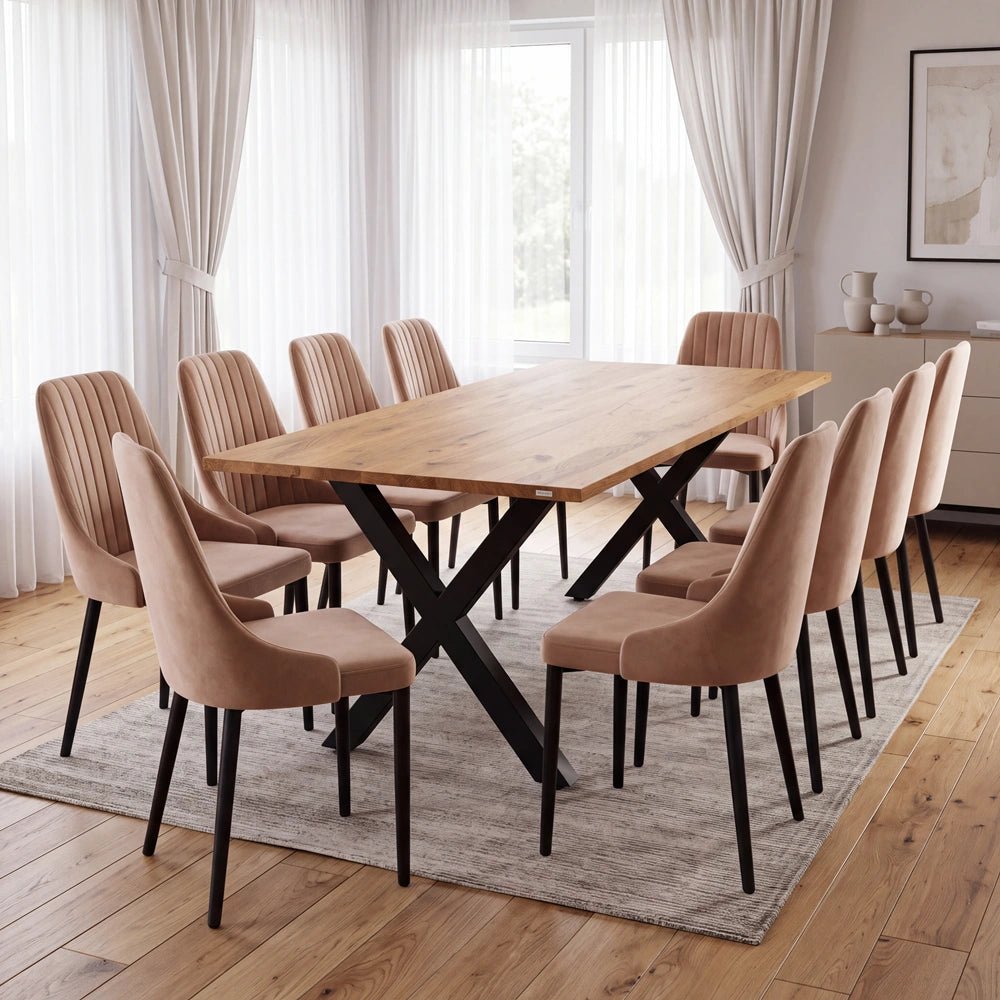 Dębowy stół klasyczny z litego drewna 200x100x2,6 cm - Reelken Polska