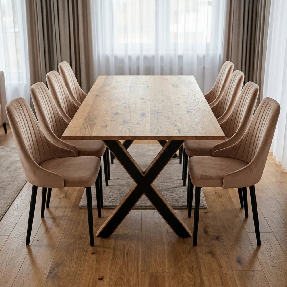 Dębowy stół klasyczny z litego drewna 200x100x2,6 cm - Reelken Polska