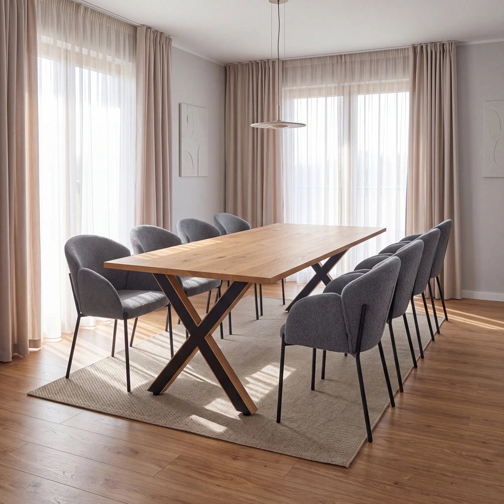 Dębowy stół klasyczny z litego drewna 200x100x2,6 cm - Reelken Polska
