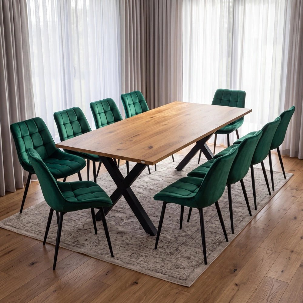 Dębowy stół klasyczny z litego drewna 200x100x2,6 cm - Reelken Polska