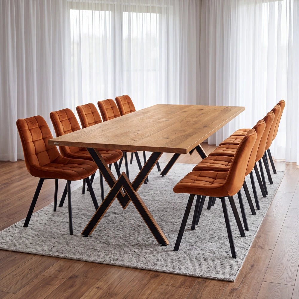 Dębowy stół klasyczny z litego drewna 240x100x2,6 cm - Reelken Polska