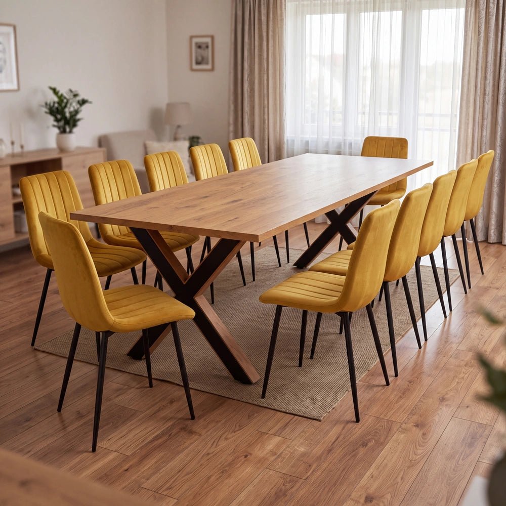 Dębowy stół klasyczny z litego drewna 240x100x2,6 cm - Reelken Polska