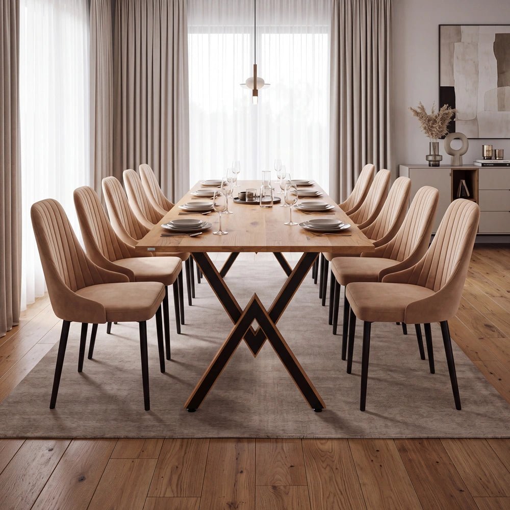 Dębowy stół klasyczny z litego drewna 240x100x2,6 cm - Reelken Polska