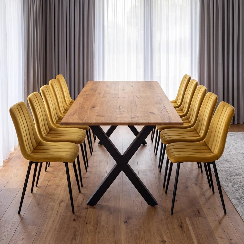 Dębowy stół klasyczny z litego drewna 240x100x2,6 cm - Reelken Polska
