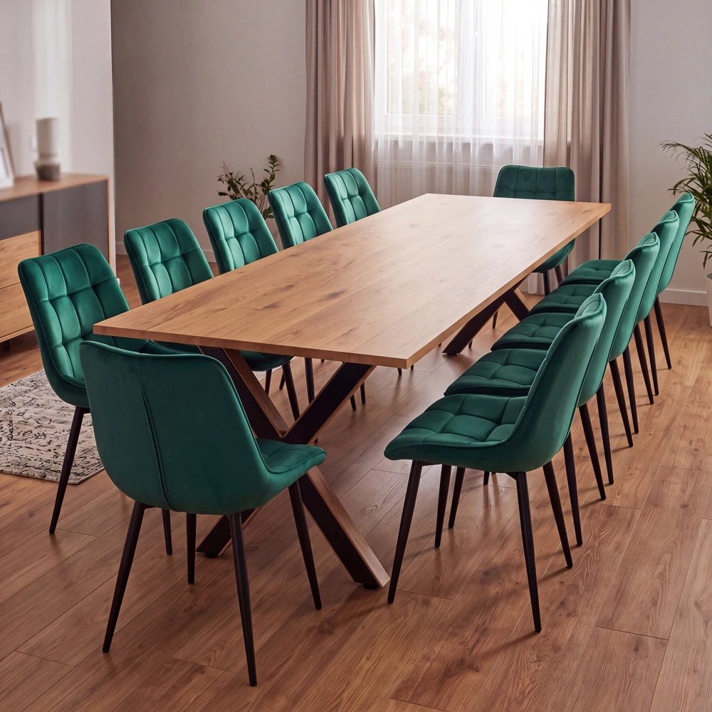 Dębowy stół klasyczny z litego drewna 240x100x2,6 cm - Reelken Polska
