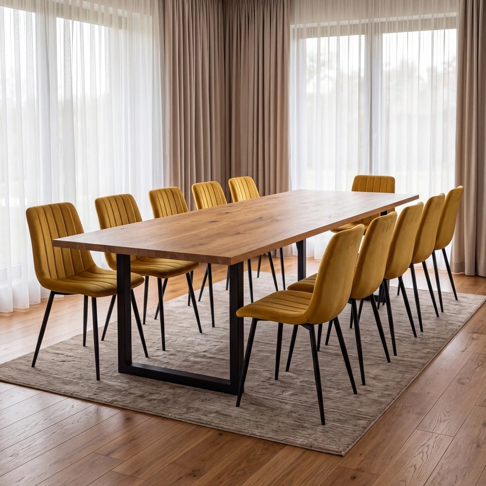 Dębowy stół klasyczny z litego drewna 240x100x2,6 cm - Reelken Polska