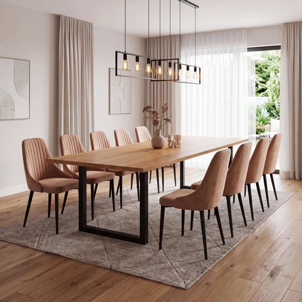 Dębowy stół klasyczny z litego drewna 240x100x2,6 cm - Reelken Polska