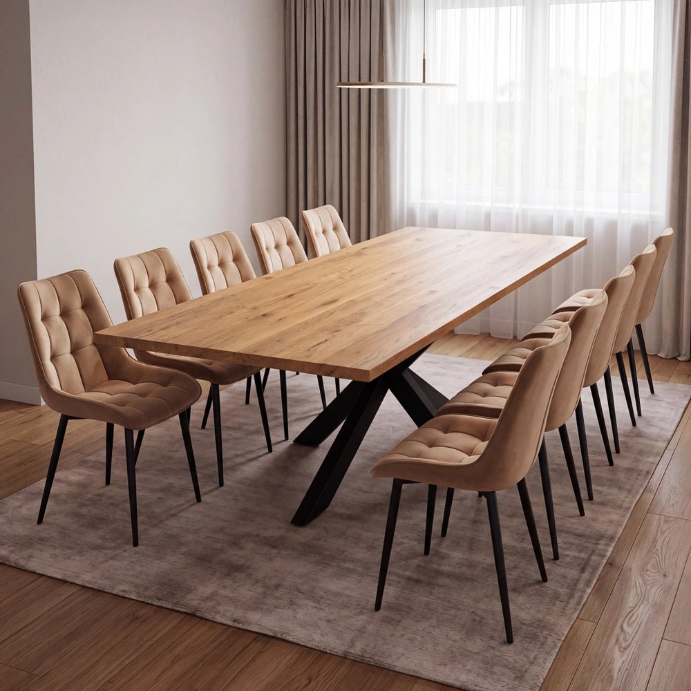 Dębowy stół klasyczny z litego drewna 240x100x2,6 cm - Reelken Polska