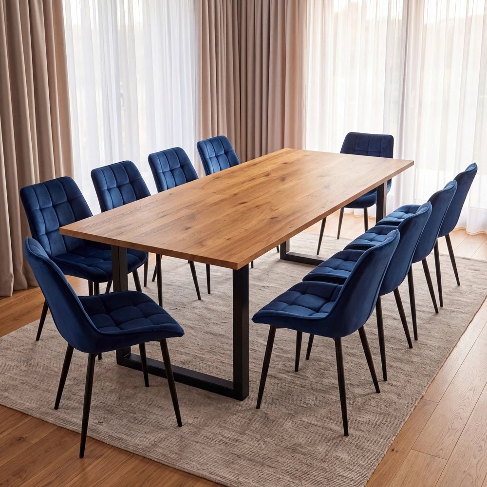 Dębowy stół klasyczny z litego drewna 240x100x2,6 cm - Reelken Polska