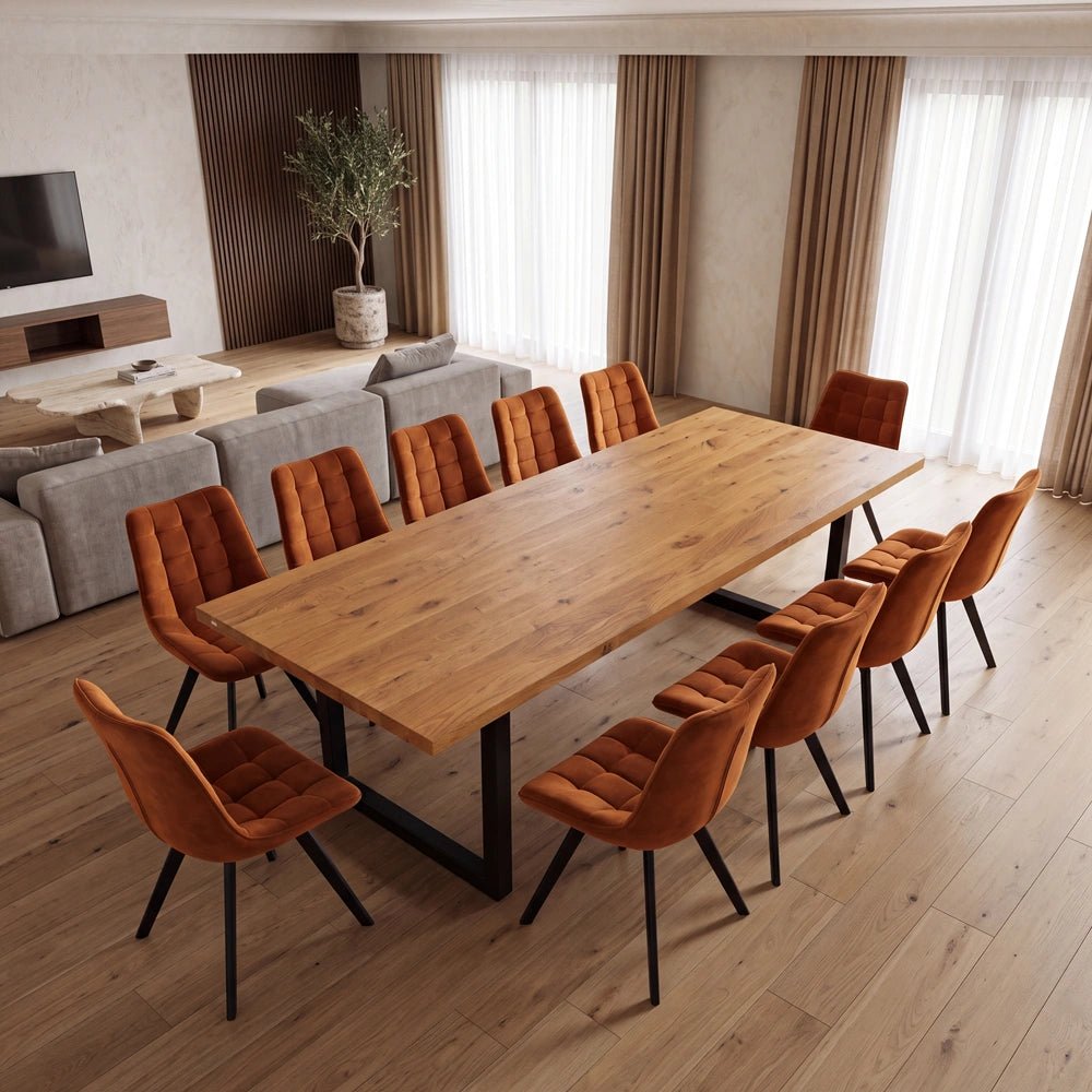 Dębowy stół klasyczny z litego drewna 240x100x4 cm - Reelken Polska