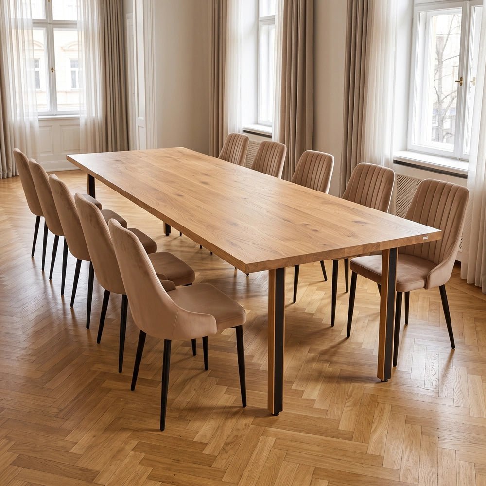 Dębowy stół klasyczny z litego drewna 240x100x4 cm - Reelken Polska