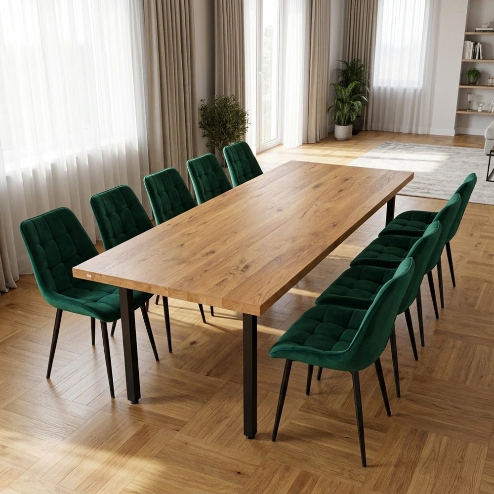 Dębowy stół klasyczny z litego drewna 240x100x4 cm - Reelken Polska