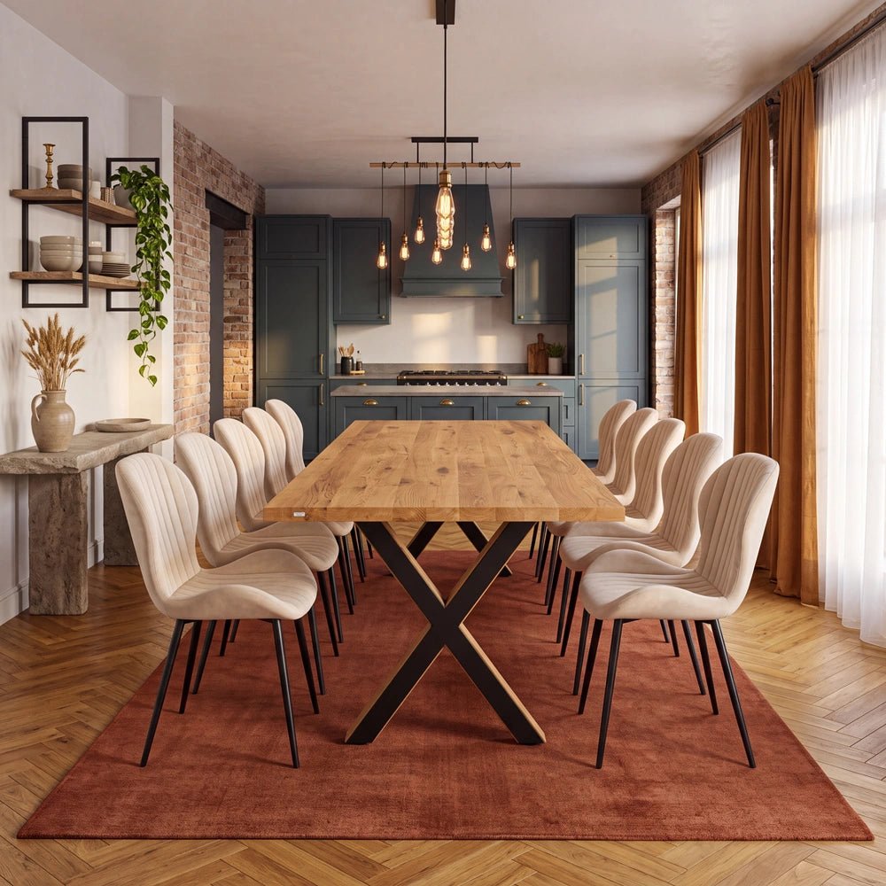Dębowy stół klasyczny z litego drewna 240x100x4 cm - Reelken Polska