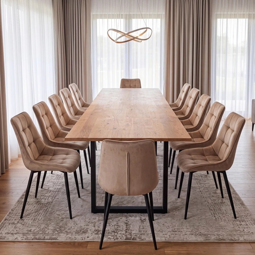 Dębowy stół klasyczny z litego drewna 260x100x2,6 cm - Reelken Polska