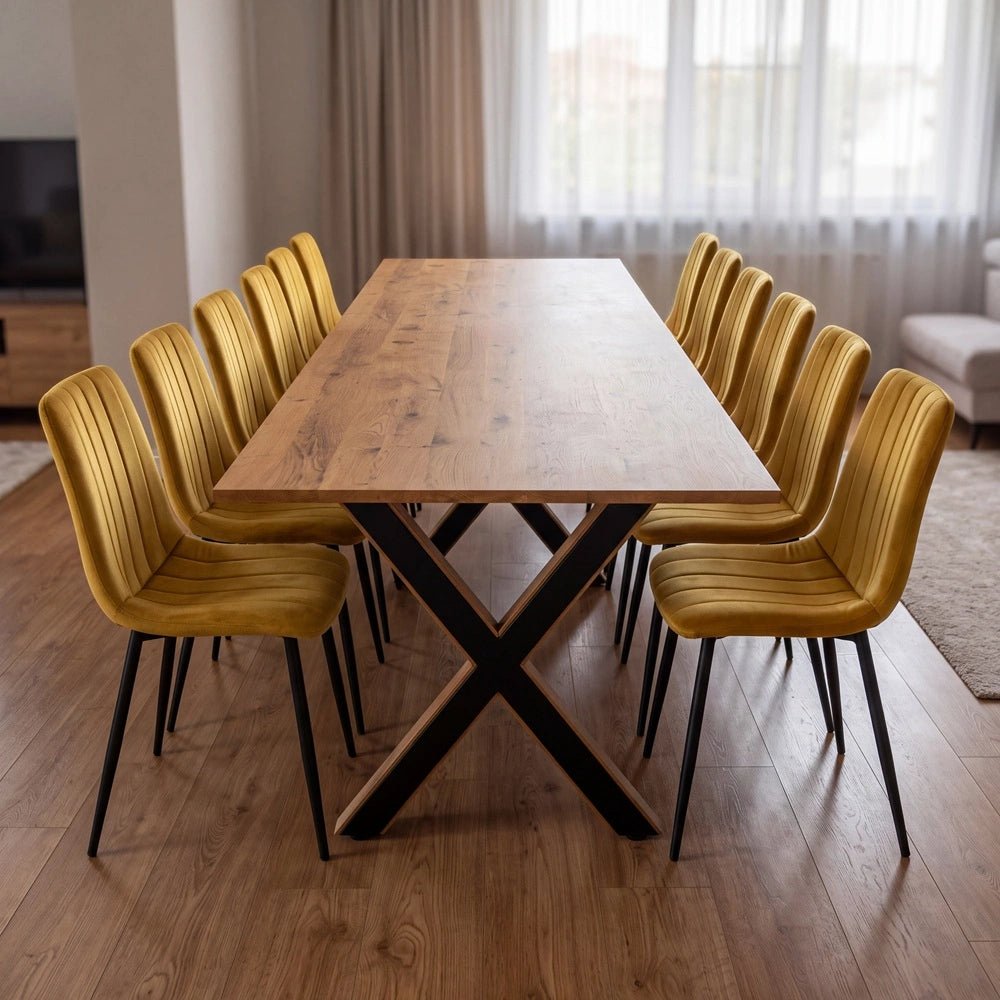 Dębowy stół klasyczny z litego drewna 260x100x2,6 cm - Reelken Polska