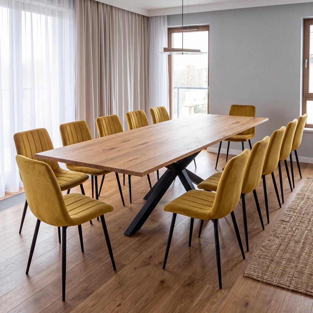 Dębowy stół klasyczny z litego drewna 260x100x2,6 cm - Reelken Polska