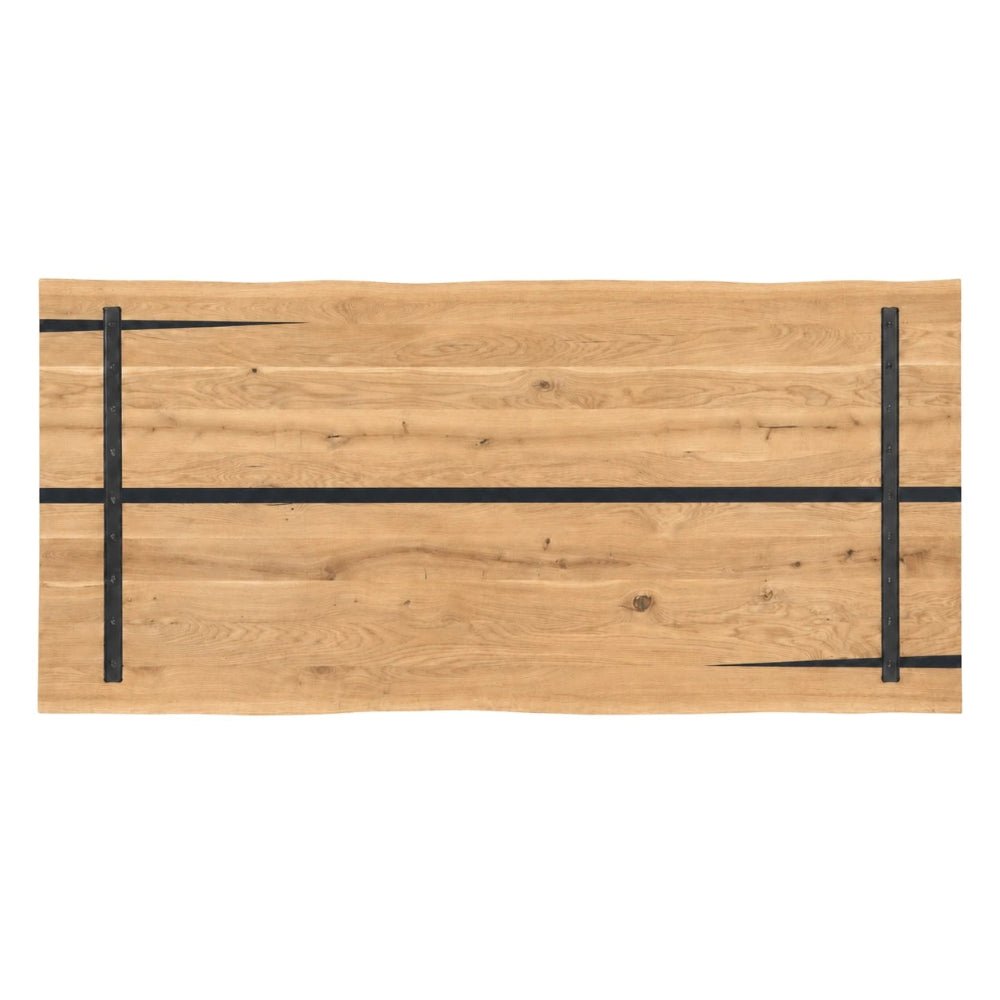 Dębowy stół rustykalny z litego drewna i żywicy Live Edge 240x100x4 cm - Reelken Polska