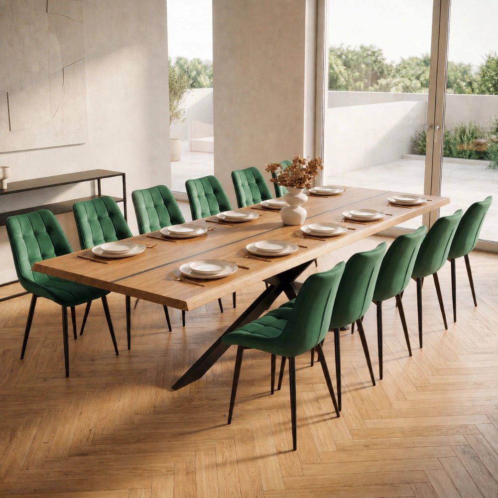 Dębowy stół rustykalny z litego drewna i żywicy Live Edge 240x100x4 cm - Reelken Polska