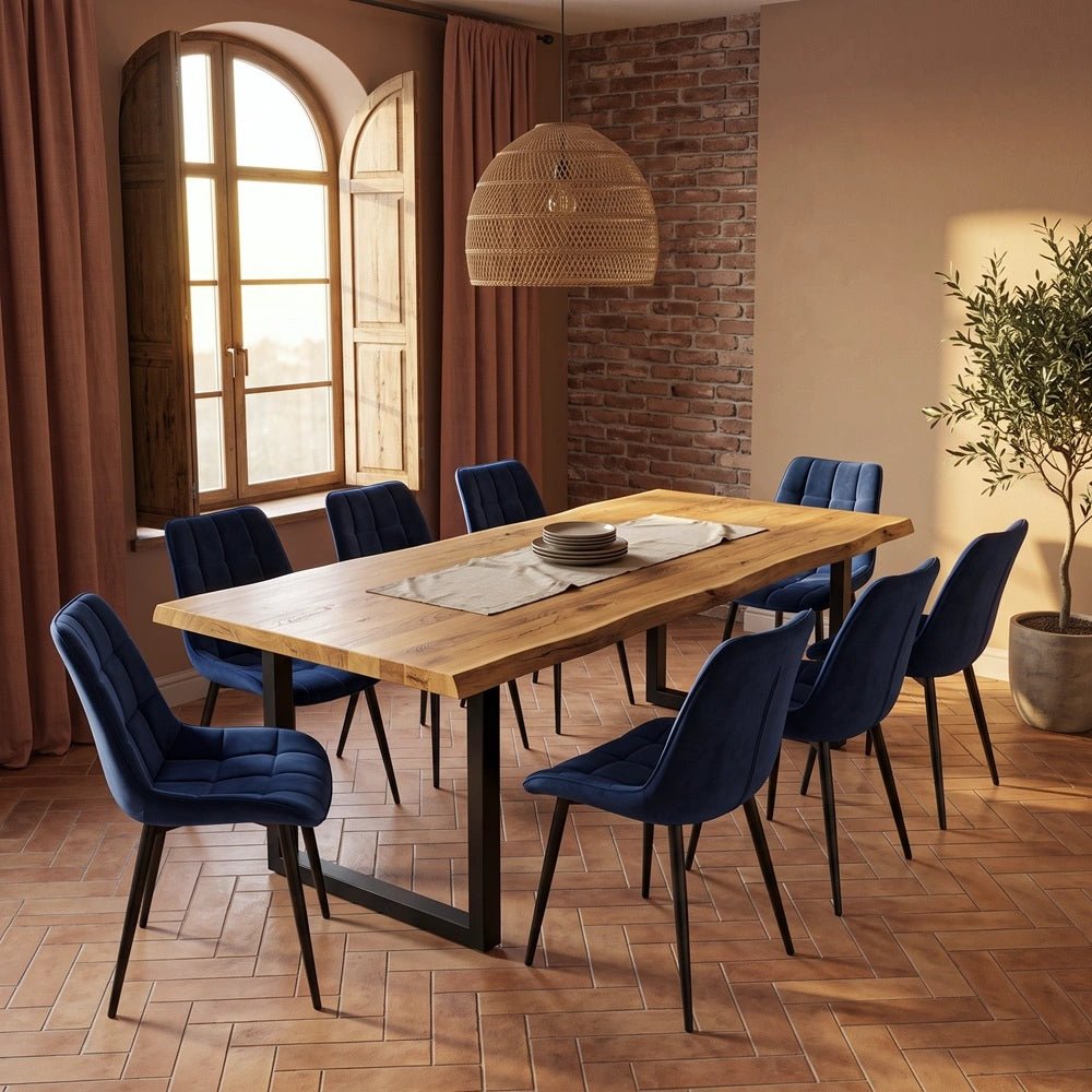 Dębowy stół rustykalny z litego drewna Live Edge 180x85x4 cm - Reelken Polska