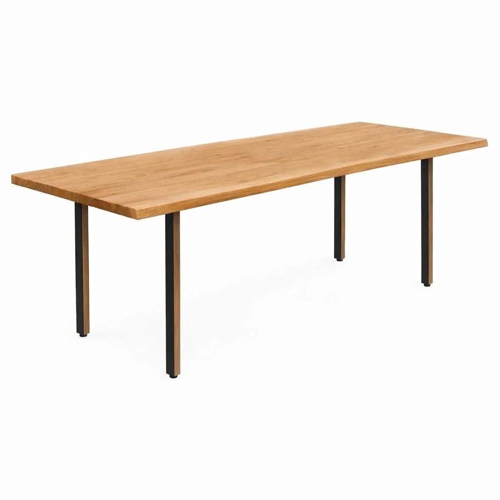 Dębowy stół rustykalny z litego drewna Live Edge 200x100x4 cm - Reelken Polska