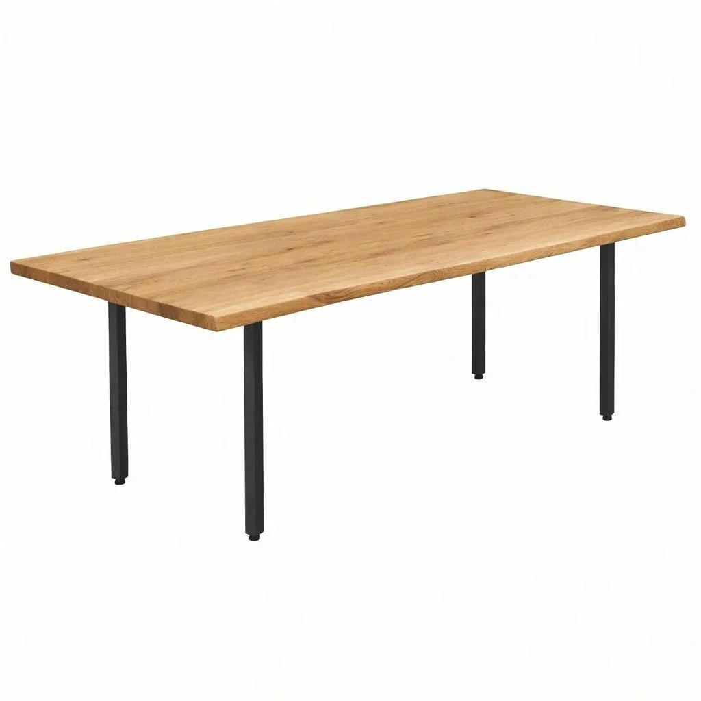 Dębowy stół rustykalny z litego drewna Live Edge 240x100x4cm - Reelken Polska